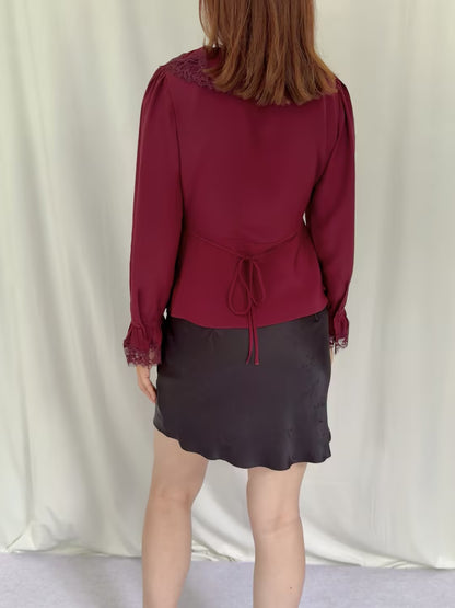 Aimme Silk Blouse - Maroon in S