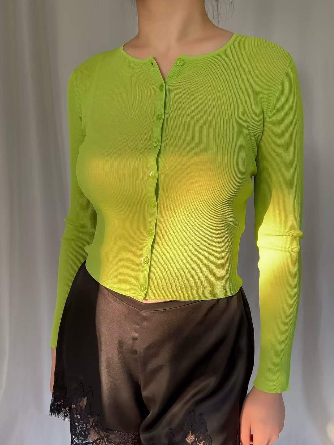 TB Ribbed Cardigan in S