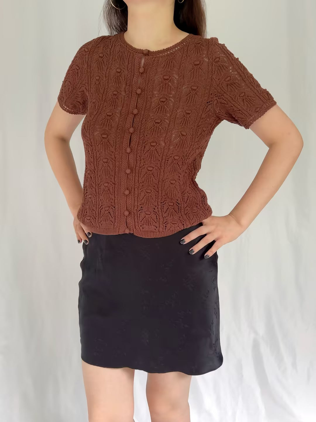 Milane Crochet Top - Chocolate