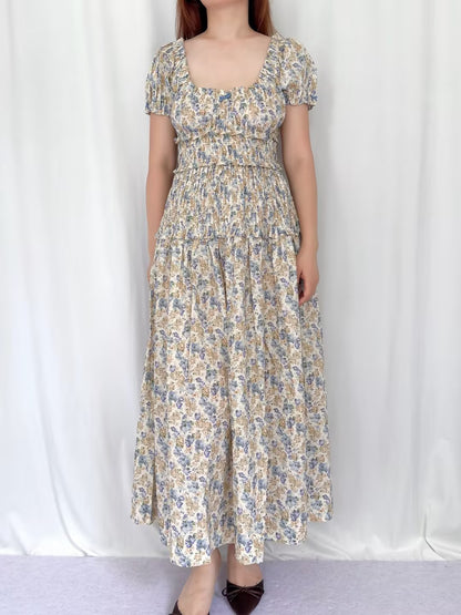 Leanne Dress - Bleu Wildflower Thicket in S