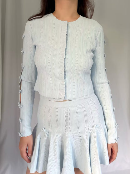 LSF Zoriah Pointelle Cardigan - Icicle Blue