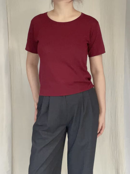 DL Pima Cotton Top - Aubergine in S