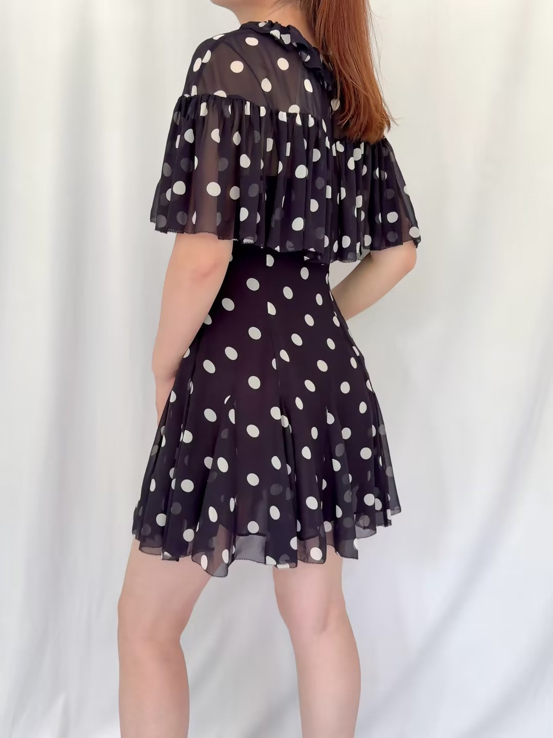 Kaylin Dress - Noir Solstice Sky Dot in S