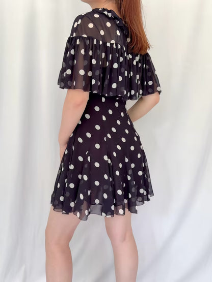 Kaylin Dress - Noir Solstice Sky Dot in S