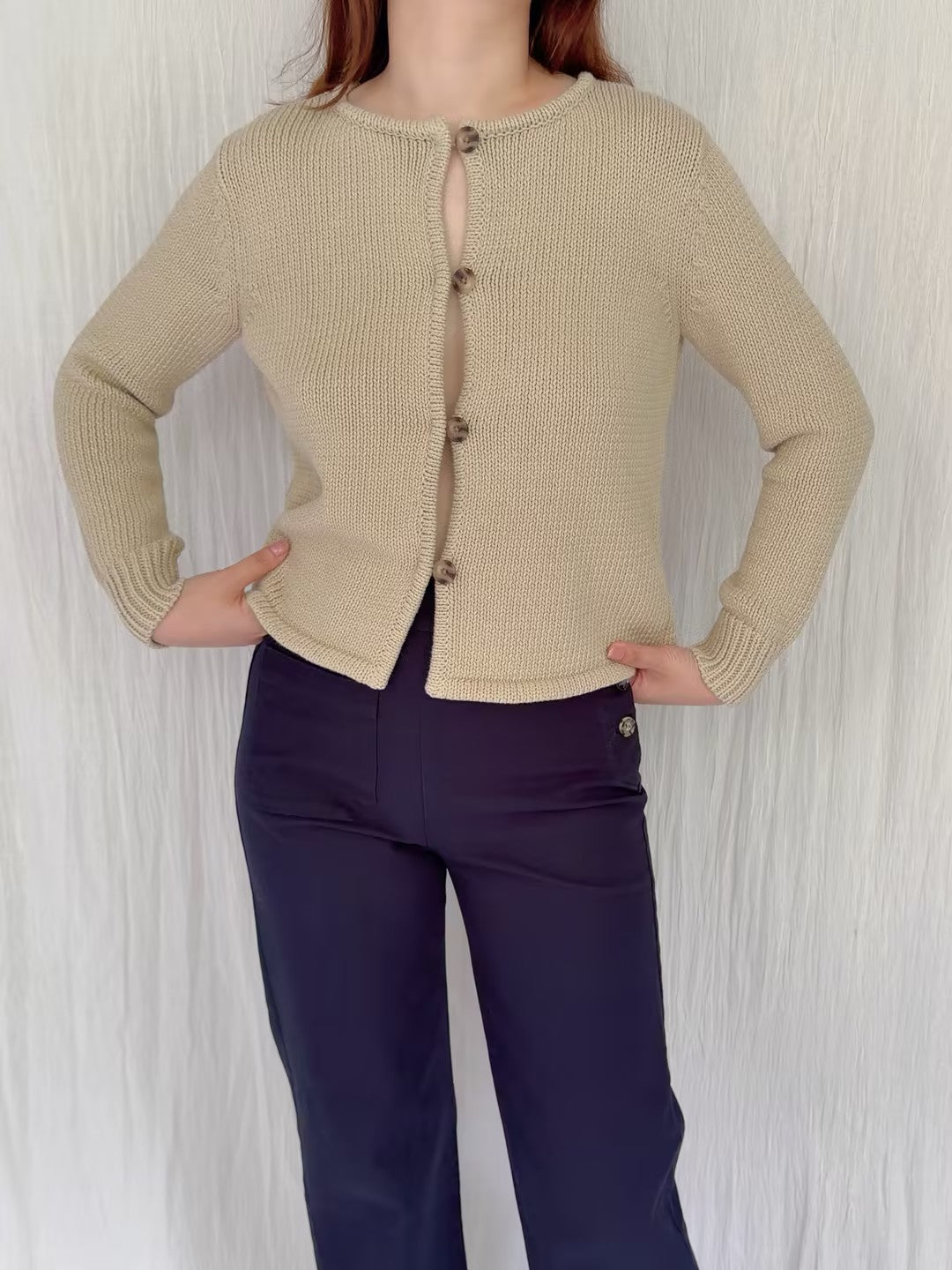 CL Deo Khaki Cotton Cardigan in XS