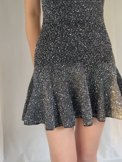 LSF Sequin Stretch Mini Dress - Black