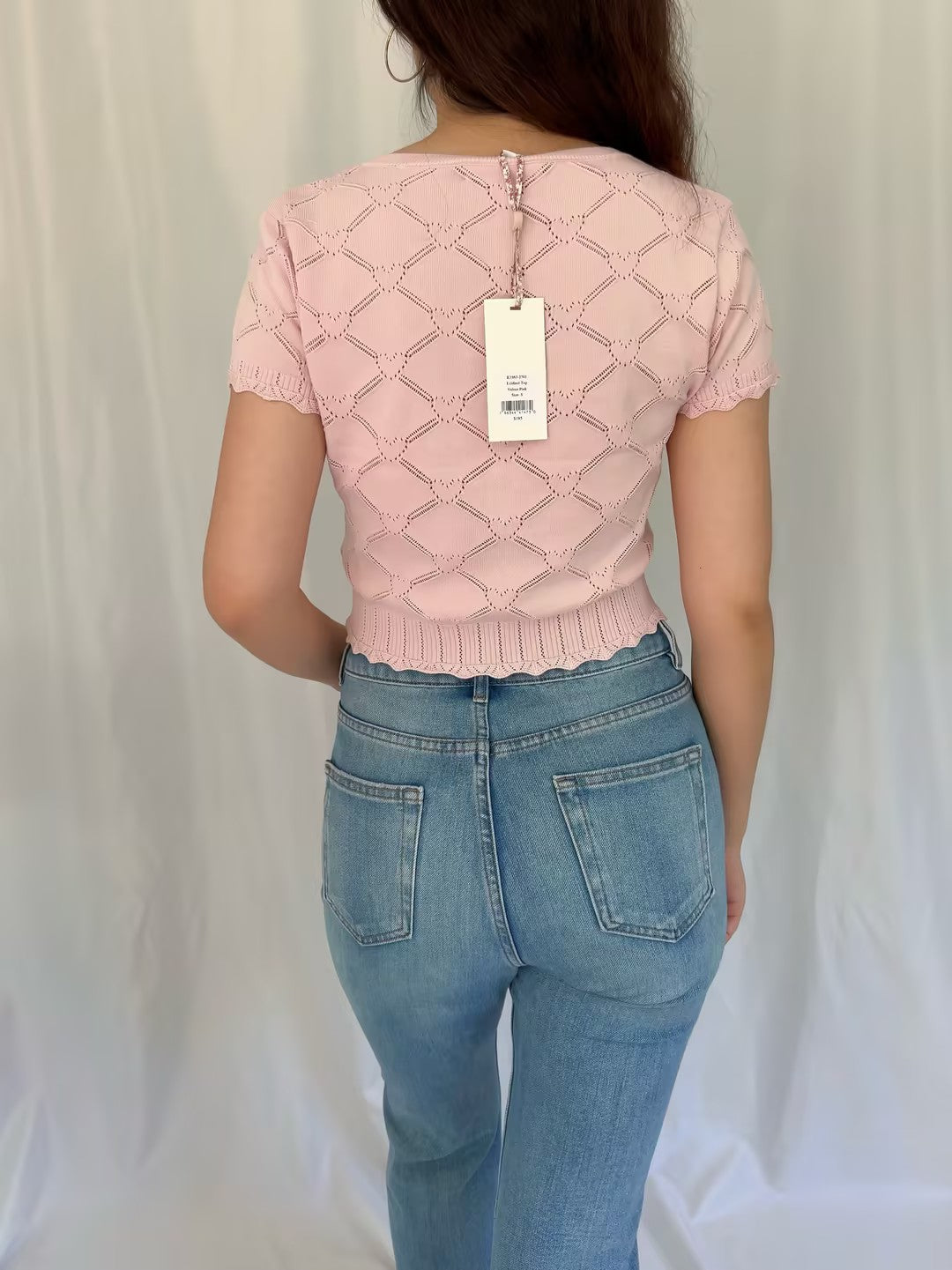 LSF Lilifred Knit Heart Argyle Top - Velour Pink