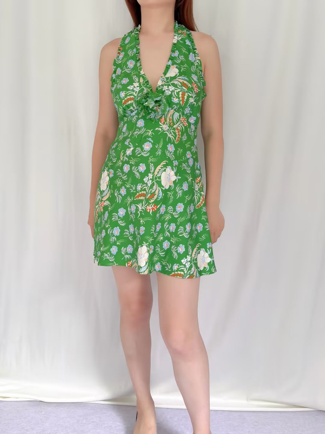 Mararin Mini Dress - Emerald Hollyhock Hills