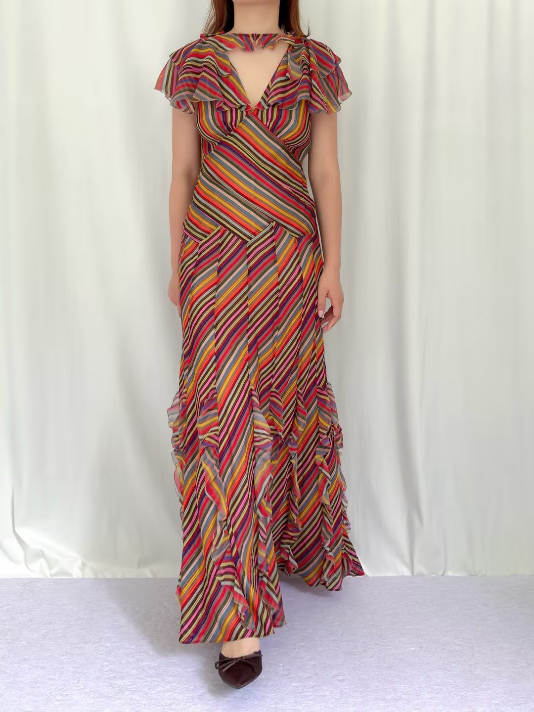 Orphe Maxi Dress - Hedy Stripe in S