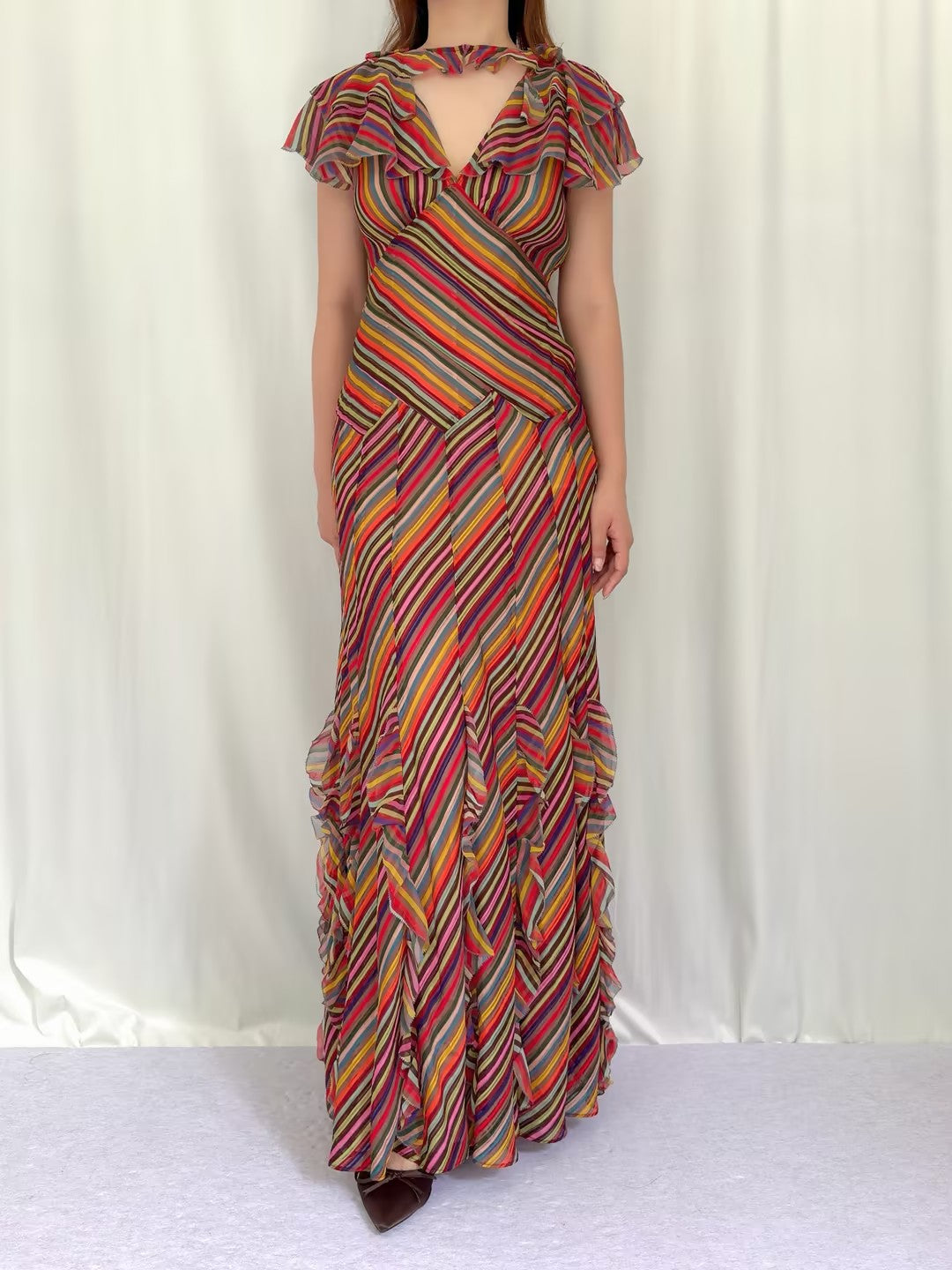 Orphe Maxi Dress - Hedy Stripe in S
