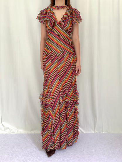 Orphe Maxi Dress - Hedy Stripe in S