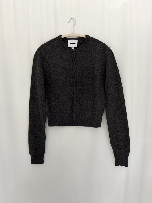 Caspia Cashmere Cropped Cardigan - Flannel