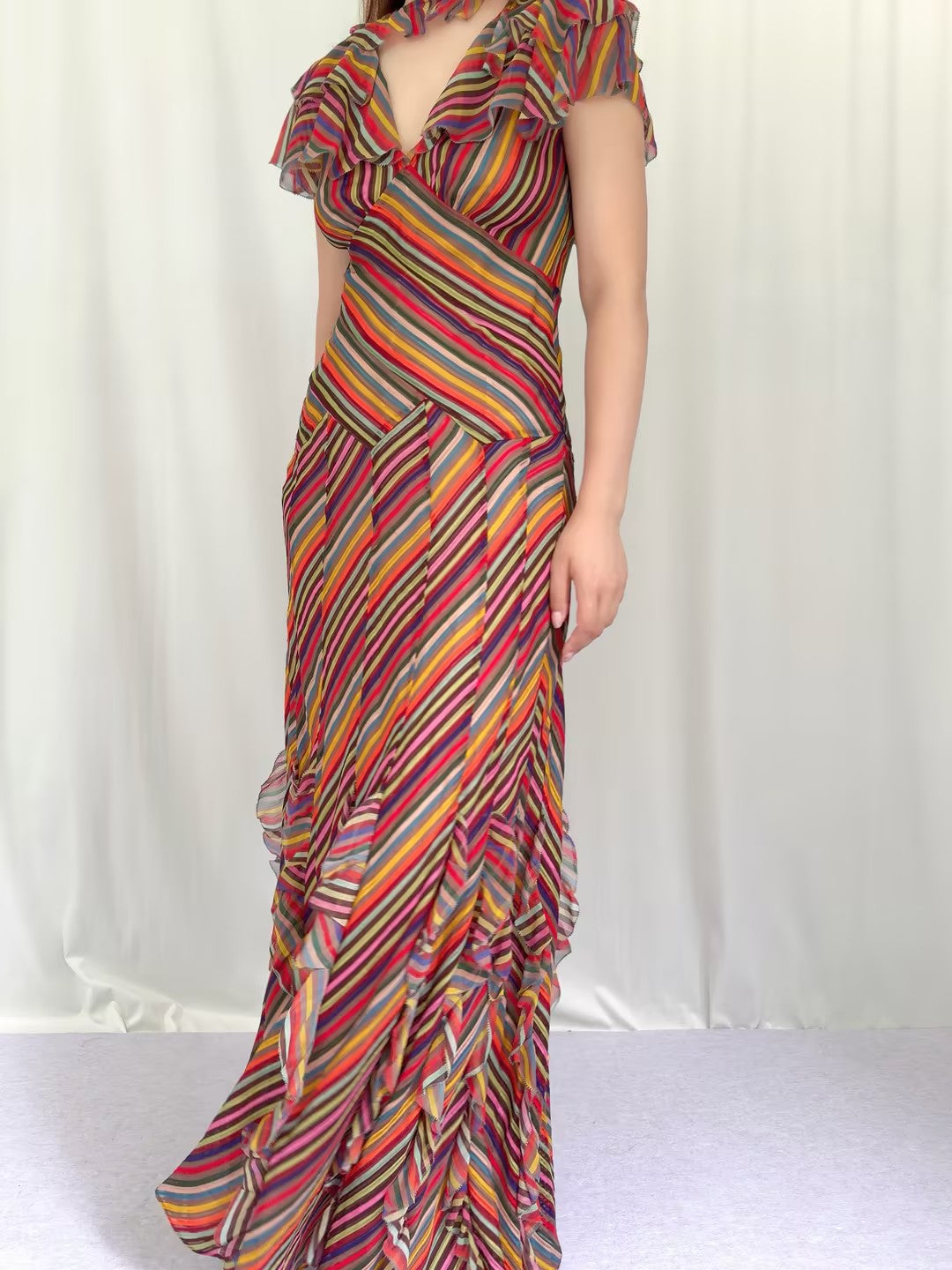 Orphe Maxi Dress - Hedy Stripe in S