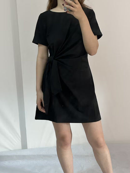 Pippa Short Cotton Dress in Black