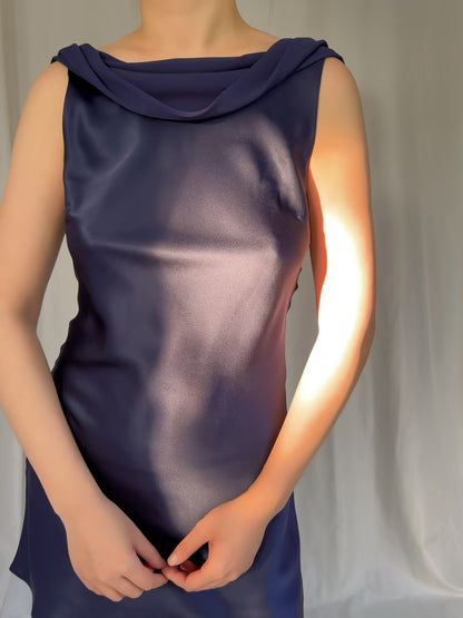 Jonelle Silk Dress - Navy