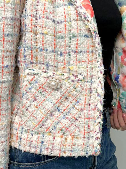 Multi Tweed Floral Jacket [size 38 sample sale]