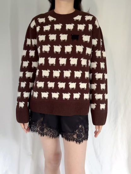 WW Women's Wool Sheep Sweater - Brown (contact for other sizes)