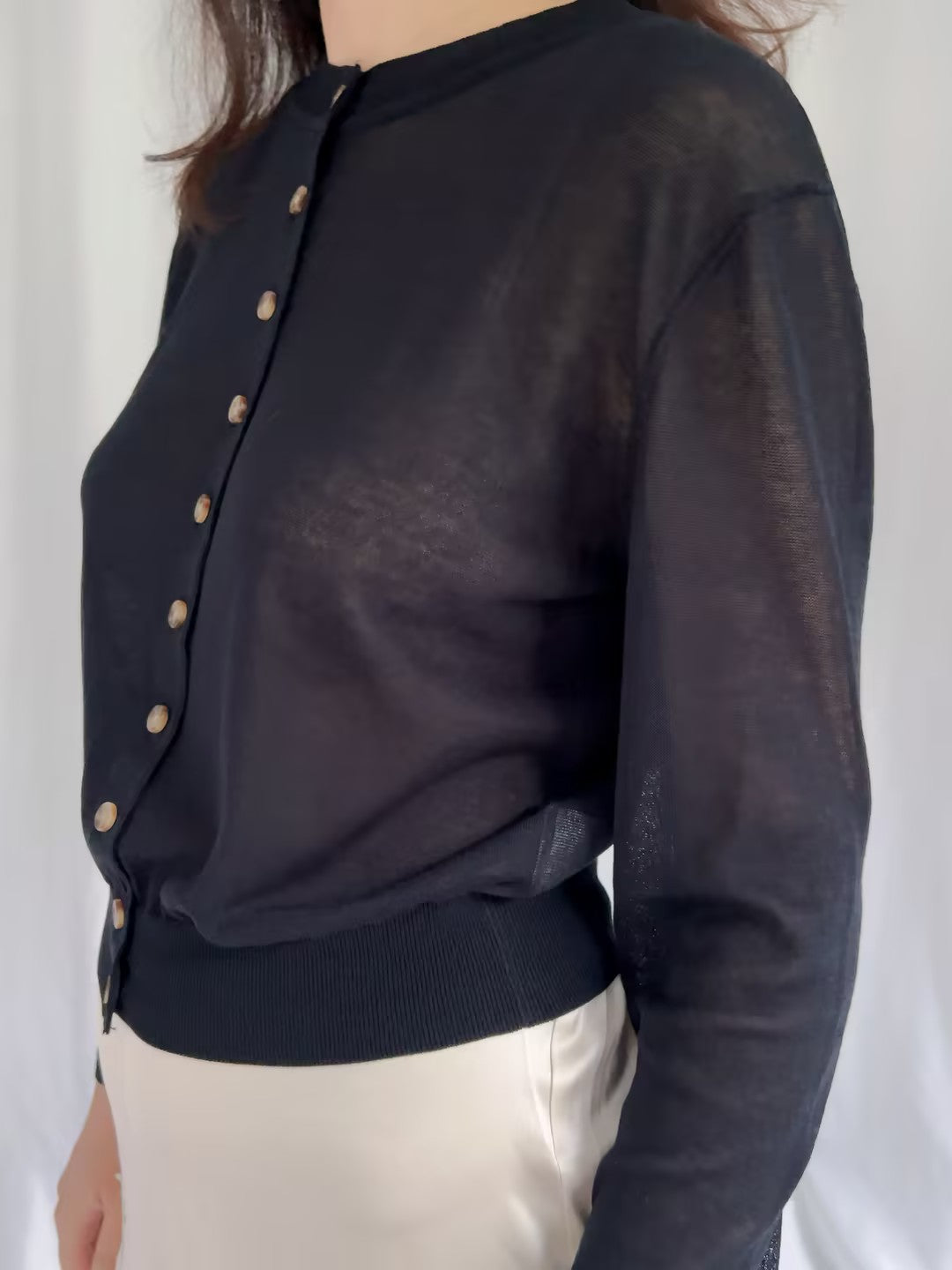 CL Hydra Sheer Cardigan - Black