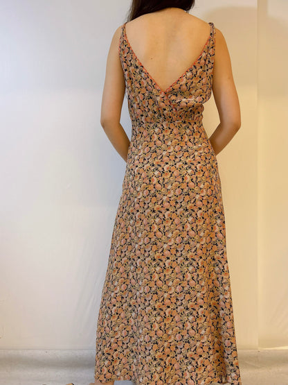 Brooklyn Silk Long Dress in Tresors de la Mer