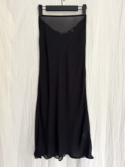 Long Skirt Slip - Black in S
