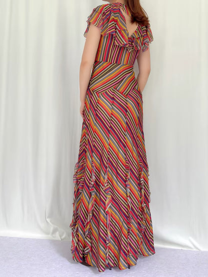 Orphe Maxi Dress - Hedy Stripe in S