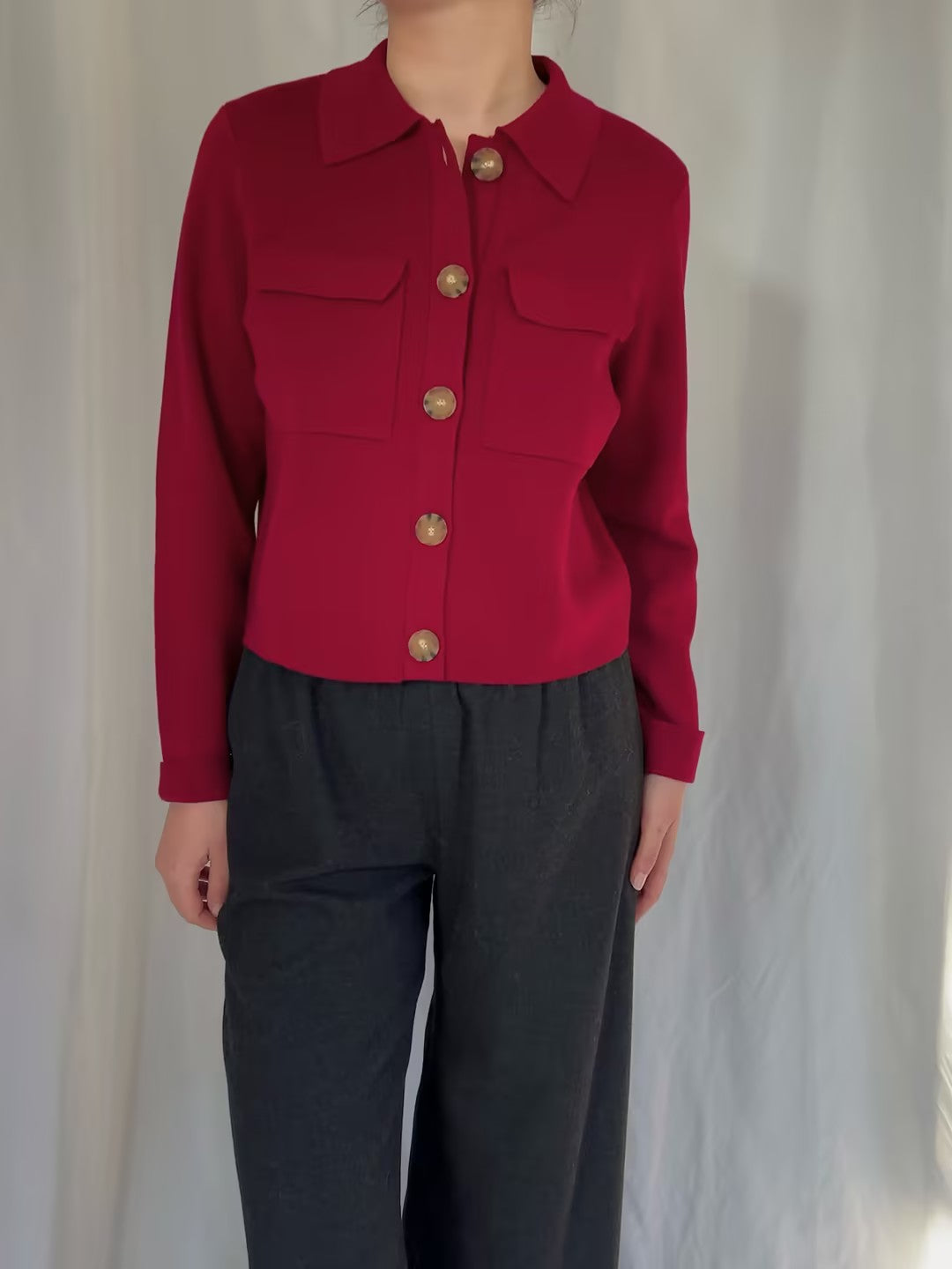 Betty Cardigan - Burgundy