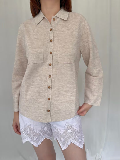 Emily Cardigan - Mottled Beige