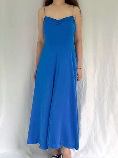 Lorraine Silk Dress - Blue Tourmaline in M