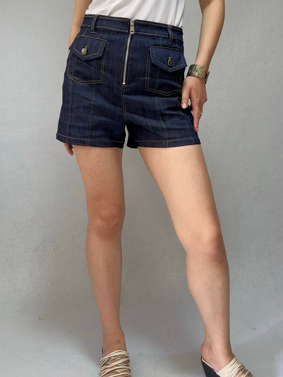 Etta Denim Zip Shorts [size 6 sample sale]