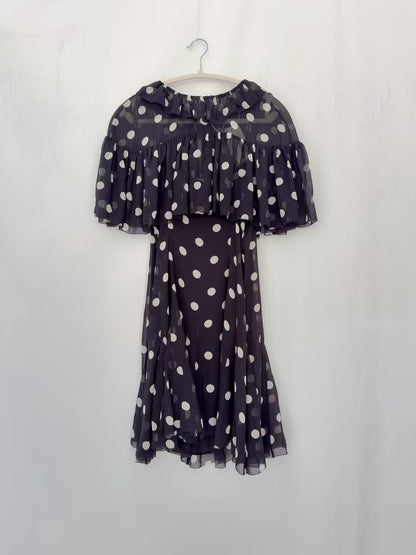 Kaylin Dress - Noir Solstice Sky Dot in S