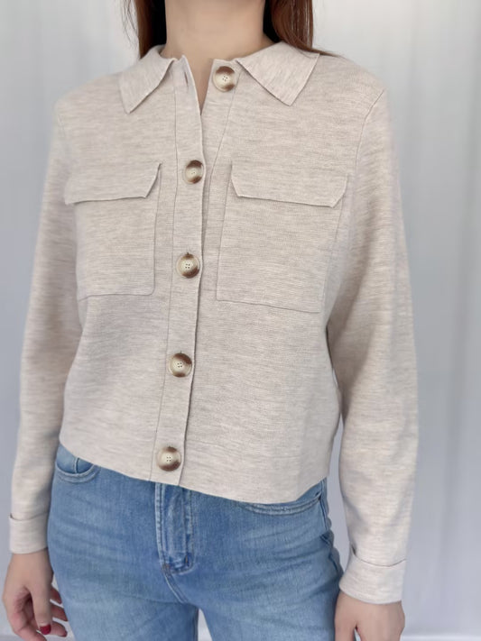 Betty Cardigan - Mottled Beige