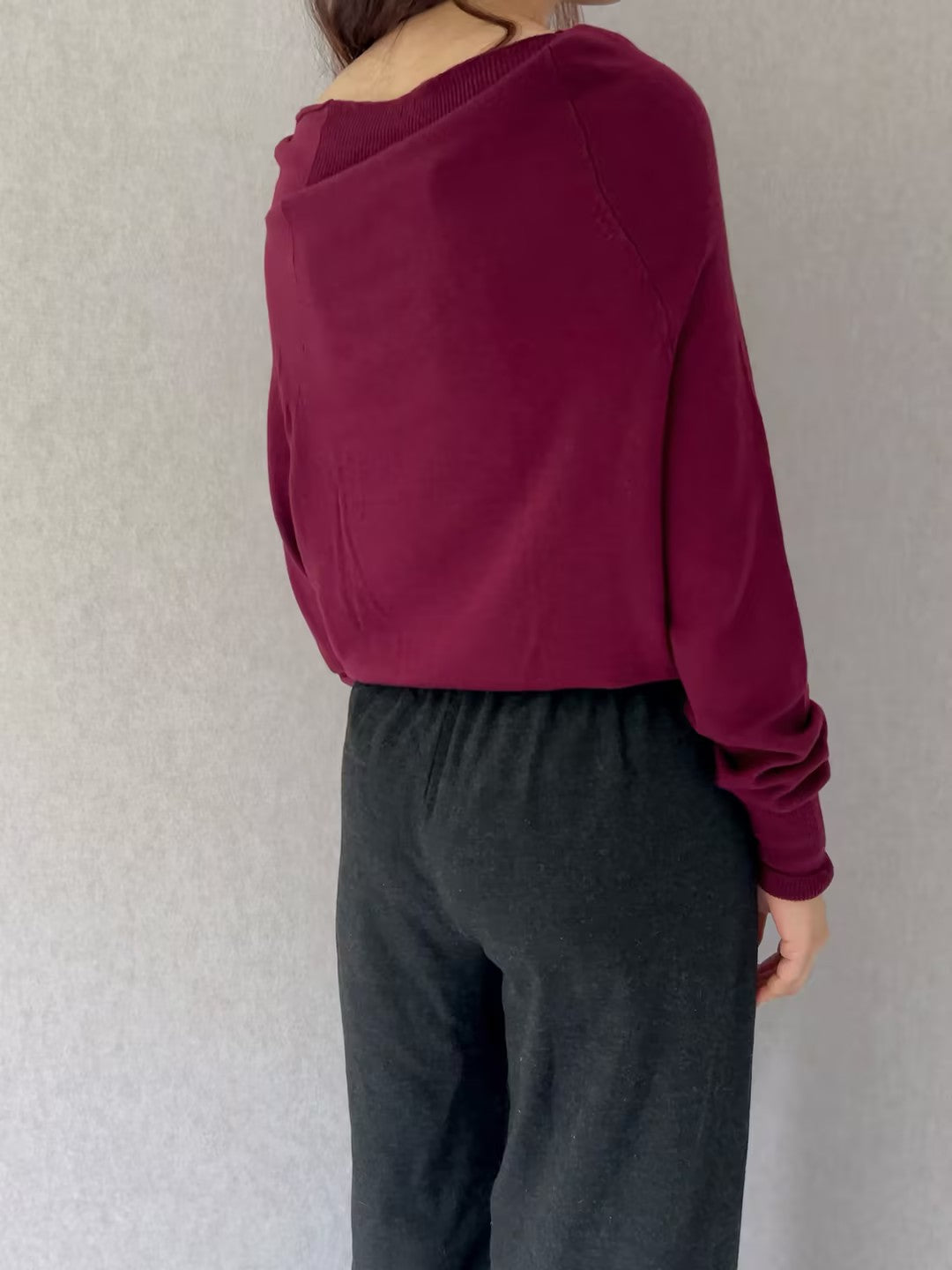 Lean On My Shoulder Eco Sweater - Plum