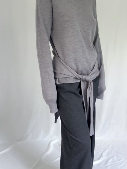 Double-Sleeve Turtleneck Sweater - Mid Grey in S