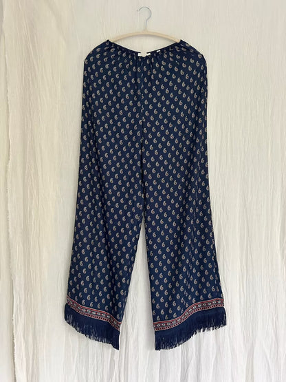 Lavon Fringe Pant - Bleu Taormina Paisley