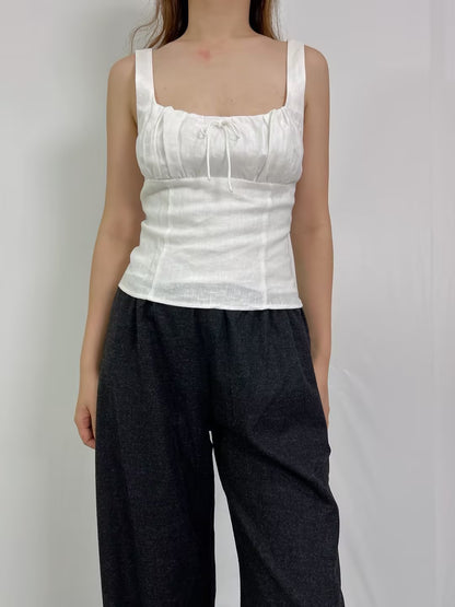 Balia Linen Top in White