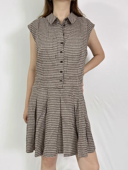 Arella Linen Mini Dress in Tartine Check