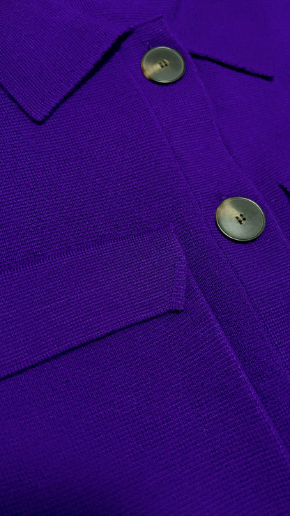 Betty Merino Wool Cardigan in Ultra Violet