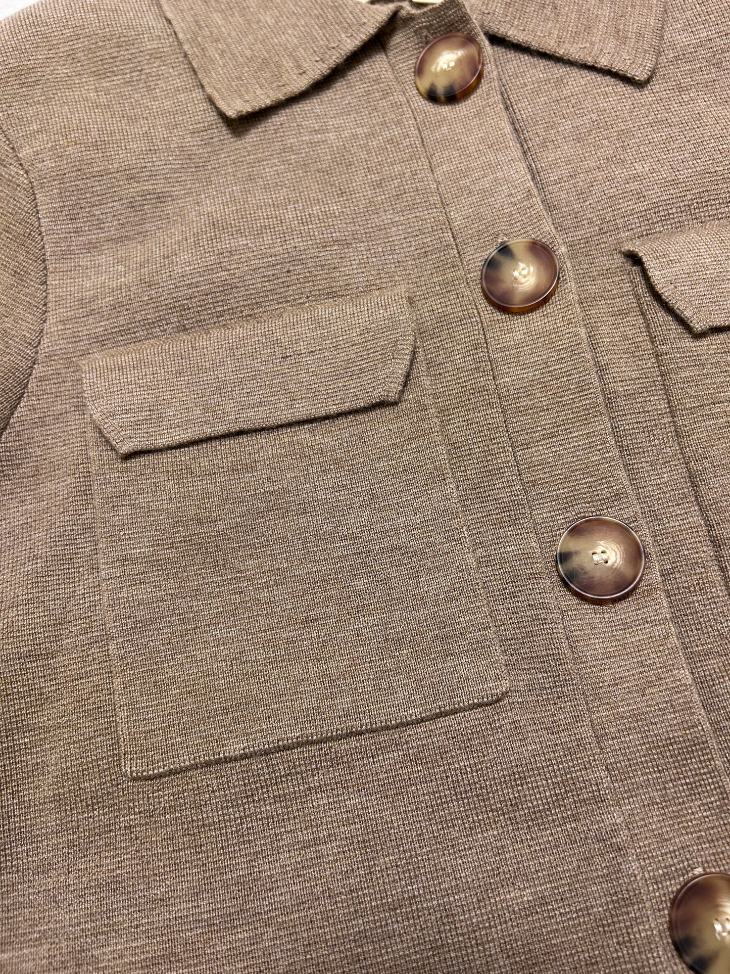 Betty Merino Wool Cardigan in Camel