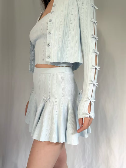 LSF Meryl Pointelle Mini Skirt - Icicle Blue