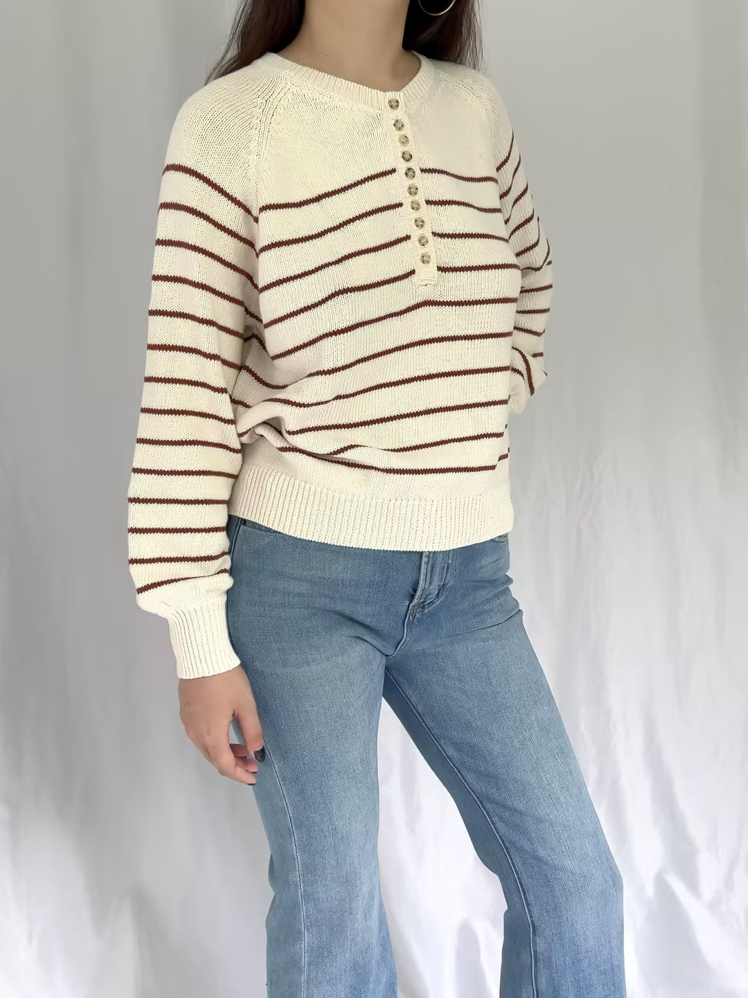 SEZ Leontine Jumper - Ecru / Camel