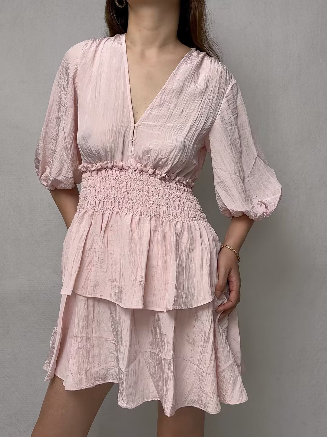 Robe à volants Rapapam rose