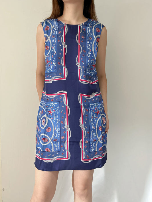 Lucerne Silk Dress in Liberty Solent Shores