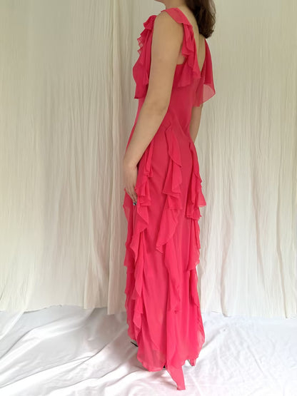 Robe mi-longue en dentelle Sohana en jaune jonquille