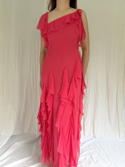 Robe mi-longue en dentelle Sohana en jaune jonquille