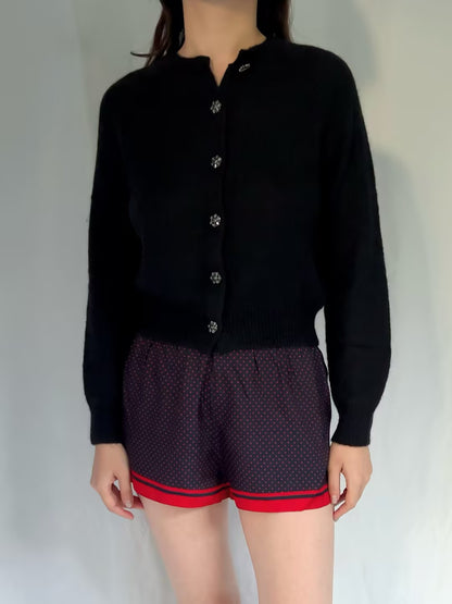 Petra Crystal Cardigan - Black