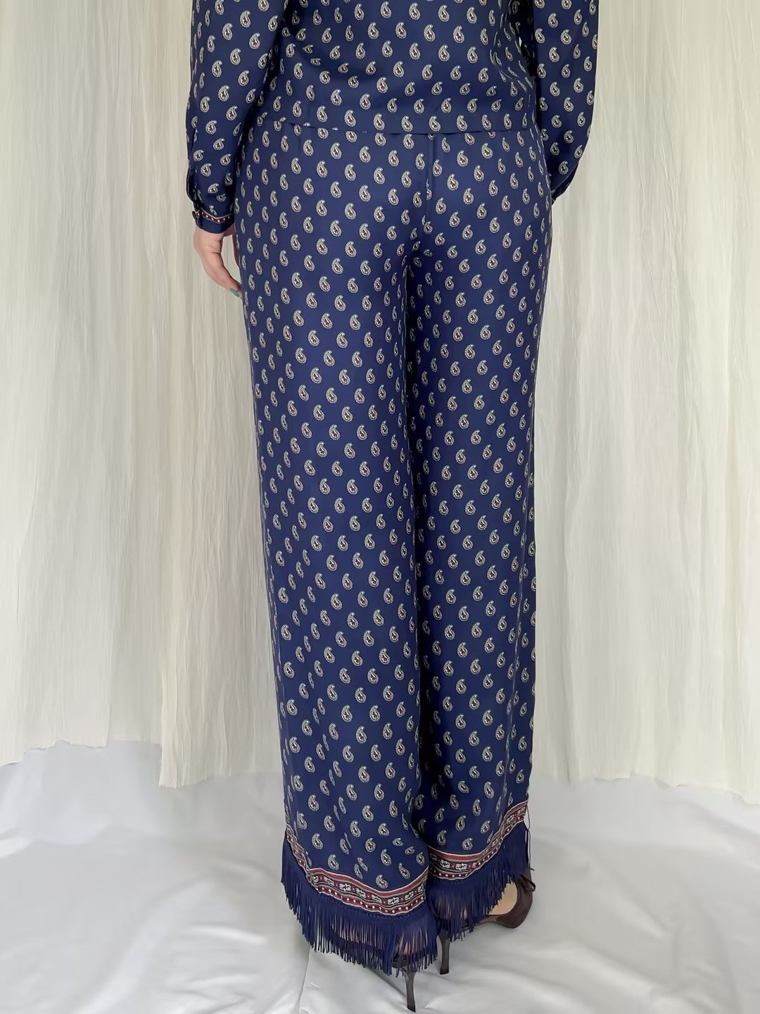 Lavon Fringe Pant - Bleu Taormina Paisley