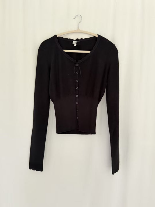 MP Drawstring Cardigan - Black in M