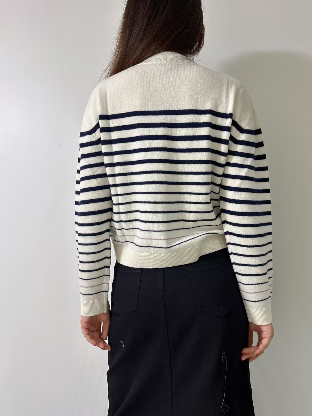 Wool Crewneck Sweater With Stripe Motif FW24