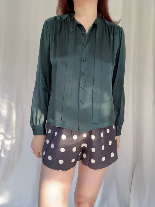 Judith Silk Top - Alphine Green in XS/XL