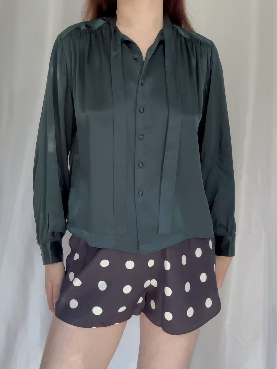 Judith Silk Top - Alphine Green in XS/XL